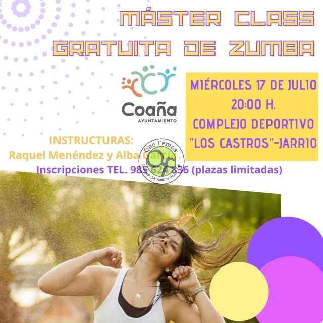 Máster class gratuita de zumba en Jarrio