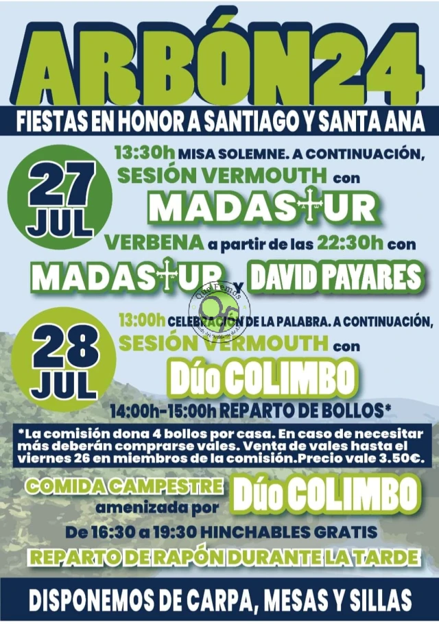 Fiestas de Santiago y Santa Ana 2024 en Arbón