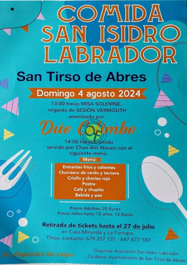 Comida baile de San Isidro Labrador 2024 en San Tirso de Abres