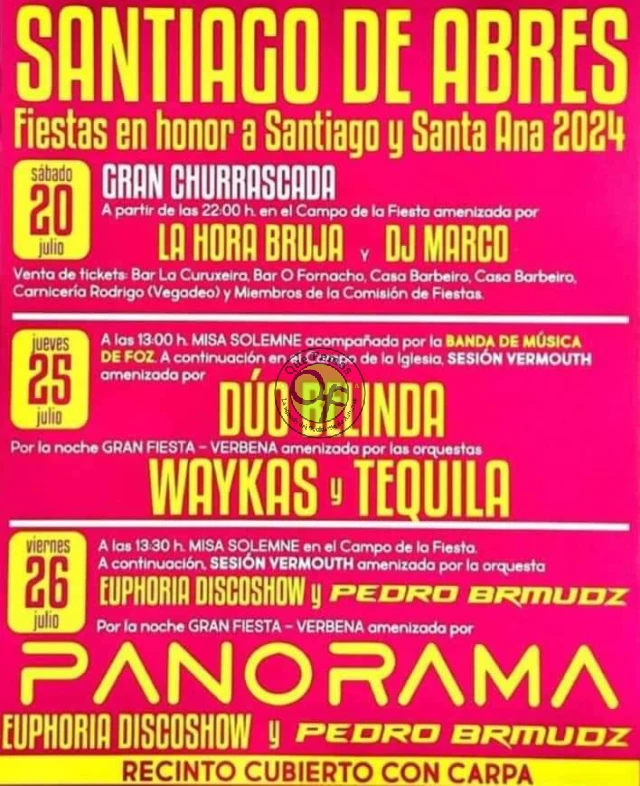 Fiestas de Santiago y Santa Ana 2024 en Santiago de Abres