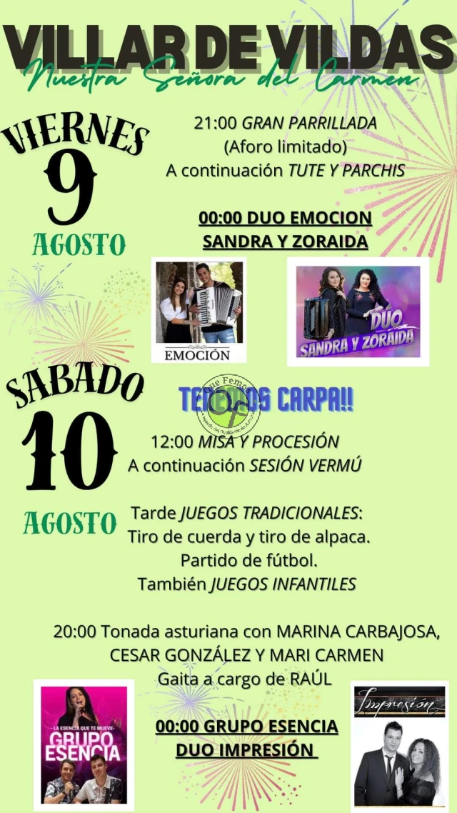 Fiestas del Carmen 2024 en Villar de Vildas