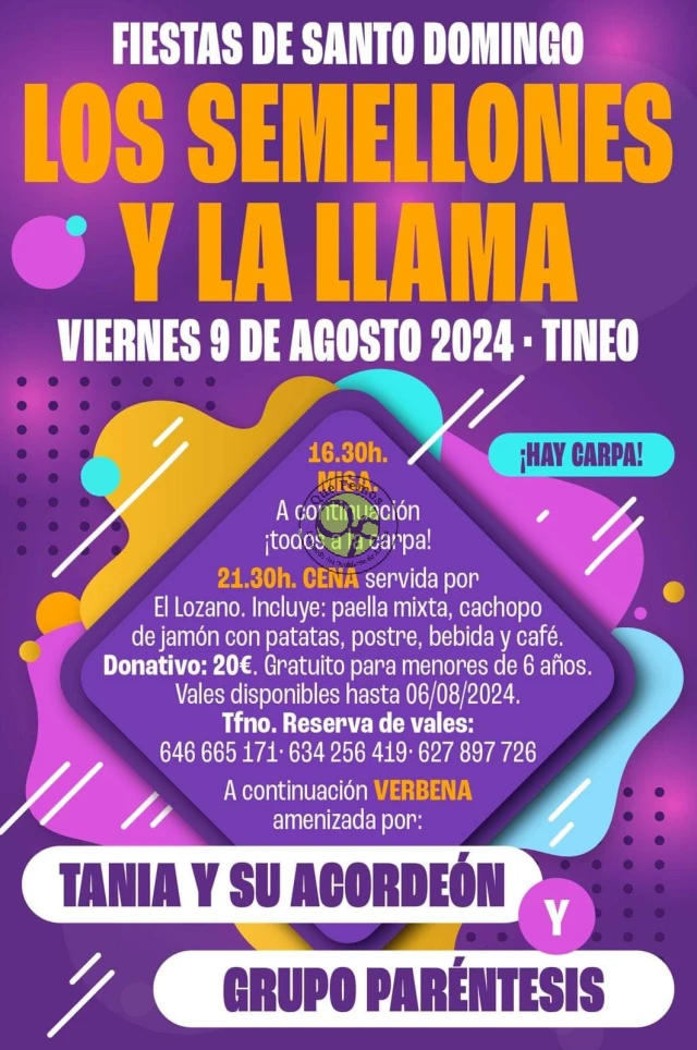 Fiestas de Santo Domingo 2024 en Los Semellones y La Llama