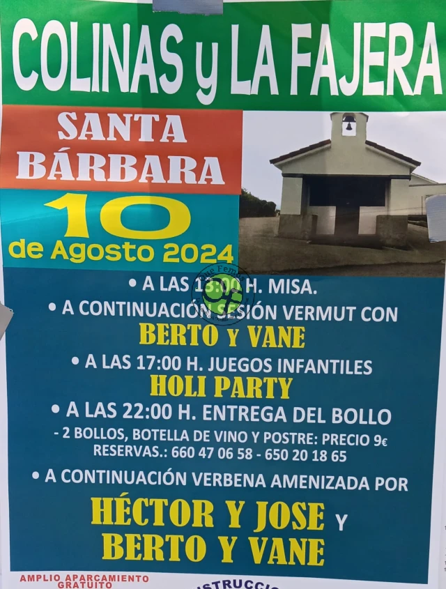 Fiesta de Santa Bárbara 2024 en Colinas y La Fajera