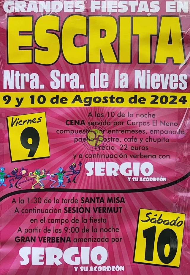 Fiestas de Nuestra Señora de las Nieves 2024 en Escrita