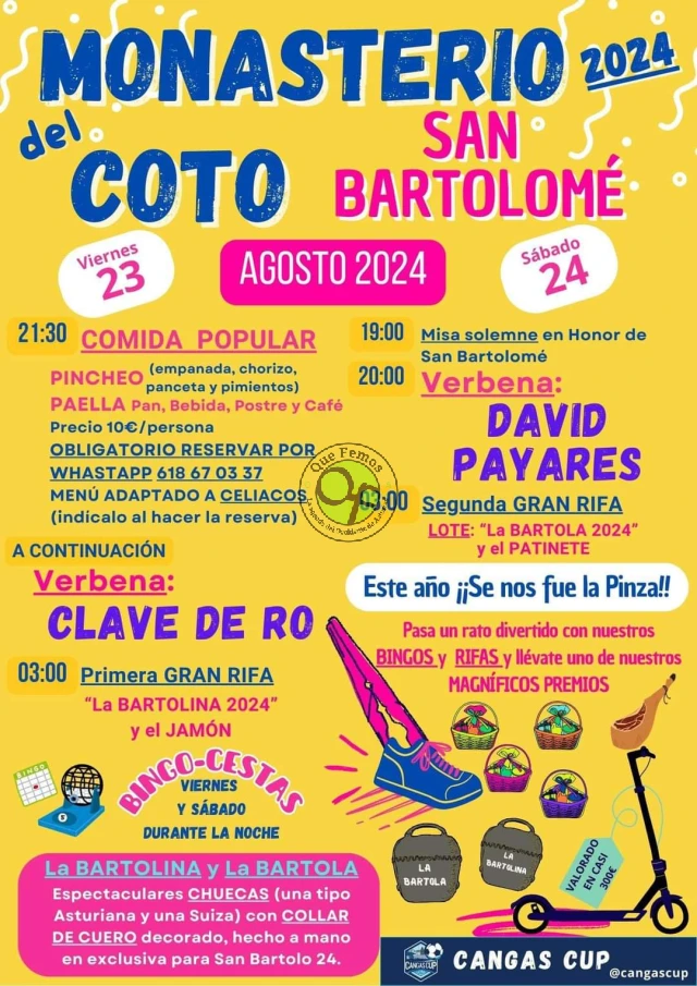 Fiestas de San Bartolomé 2024 en Monasterio del Coto