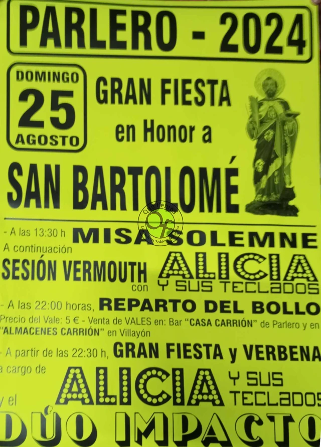 Fiesta de San Bartolomé 2024 en Parlero