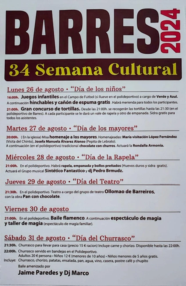 Semana Cultural de Barres 2024