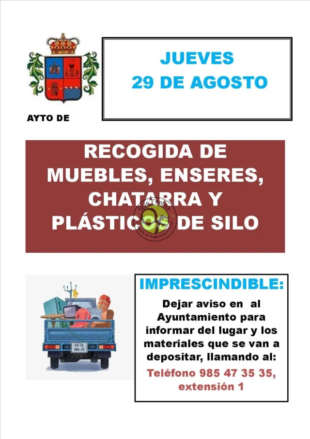 Recogida de enseres en Coaña: agosto 2024