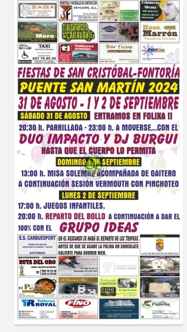 Fiestas de San Cristóbal-Fontoría 2024 en Puente de San Martín