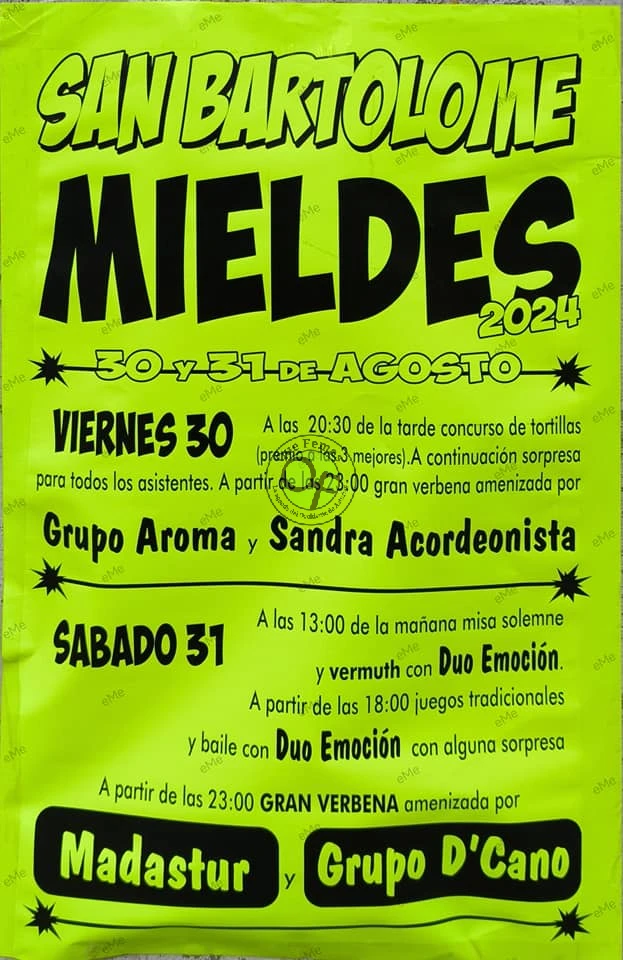 Fiestas de San Bartolomé 2024 en Mieldes