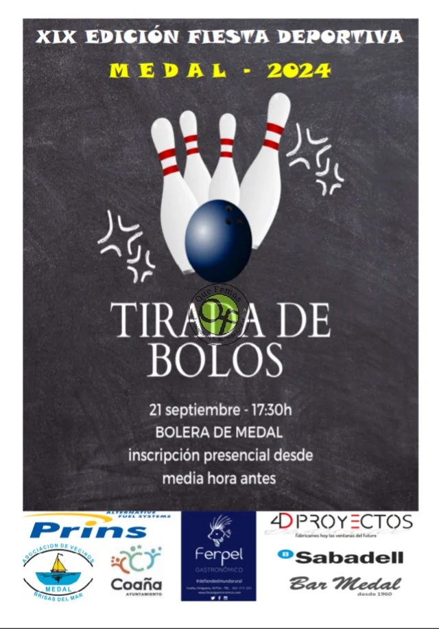 Tirada de Bolos en la Bolera de Medal