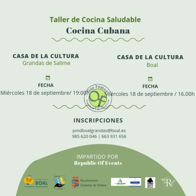  Taller de cocina saludable en Boal y Grandas: Cocina Cubana