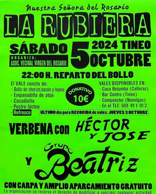 Fiesta de Nuestra Señora del Rosario 2024 en La Rubiera