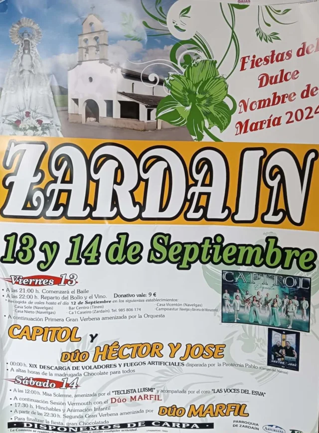 Fiestas del Dulce Nombre de María 2024 en Zardaín