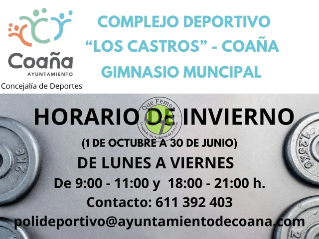 Horario de invierno del Complejo Deportivo Los Castros