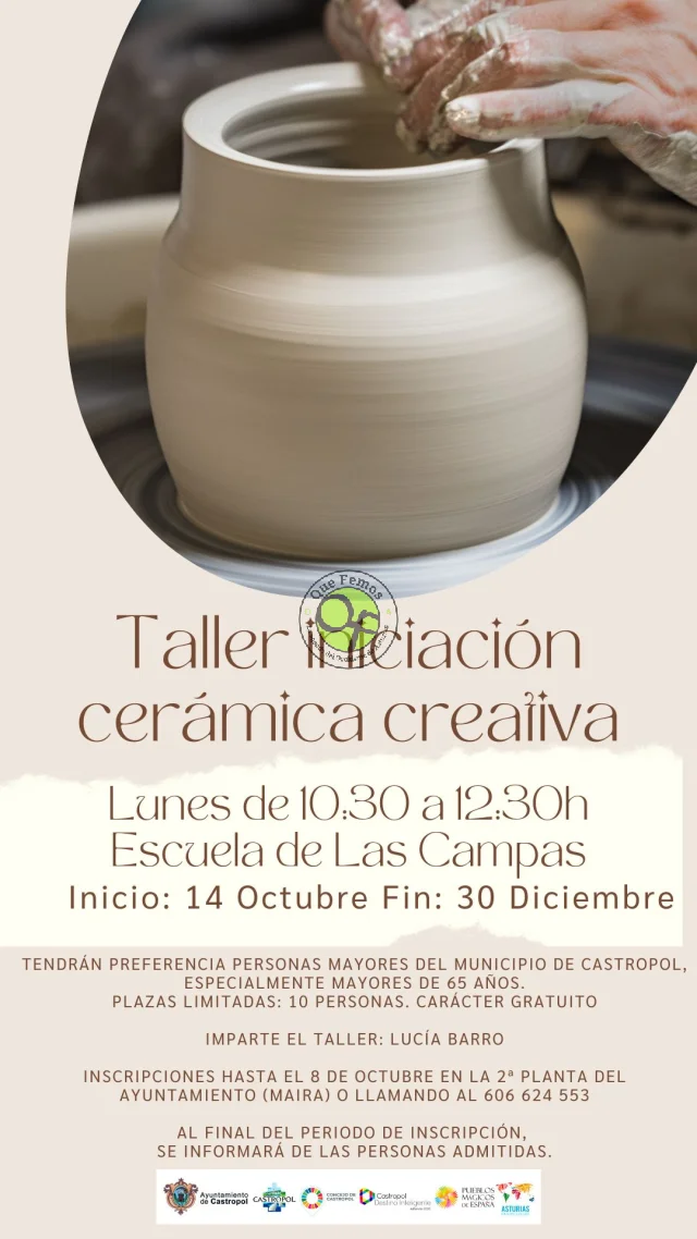 Taller iniciación cerámica creativa en Las Campas