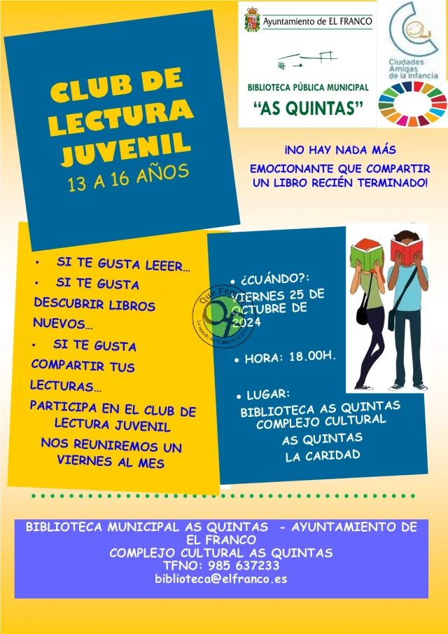 El Club de Lectura Juvenil de la Biblioteca de As Quintas inicia el curso 2024/2025