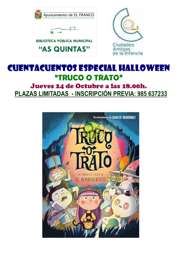 La Biblioteca de As Quintas acoge un cuentacuentos especial Halloween