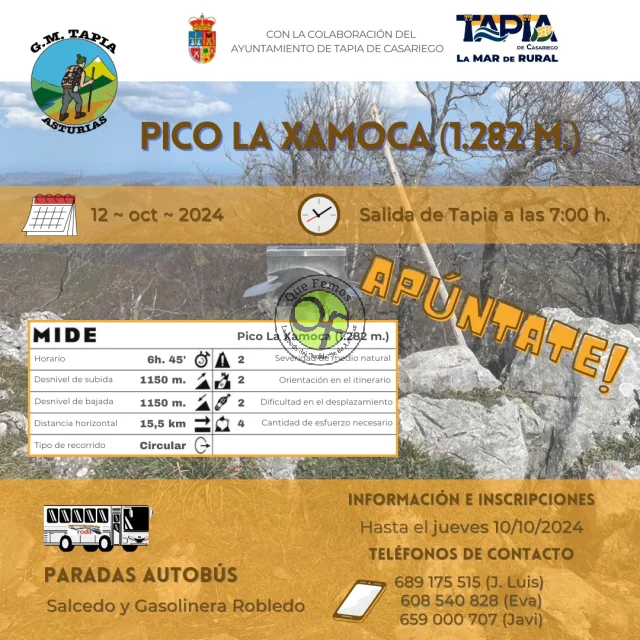 Grupo de Montaña Marqués de Casariego de Tapia: Pico La Xamoca