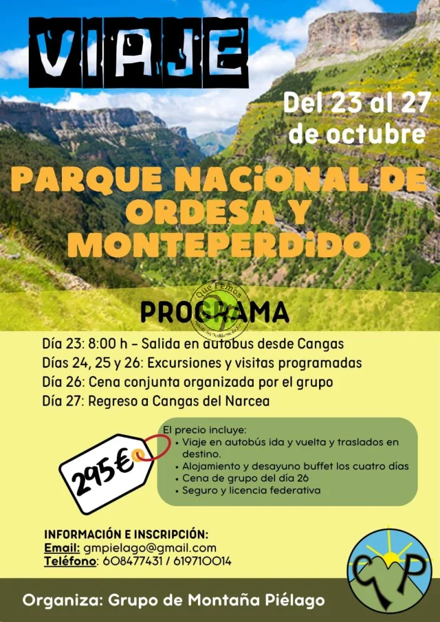 El Grupo de Montaña Piélago organiza un viaje al Parque Nacional de Ordesa y Monteperdido