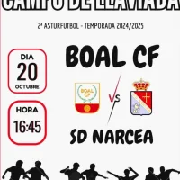 El próximo domingo el Boal C.F. recibe al S.D.Narcea