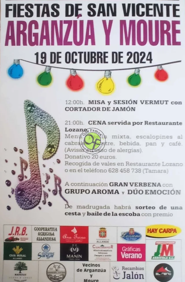 Fiesta de San Vicente en Arganzúa y Moure 2024