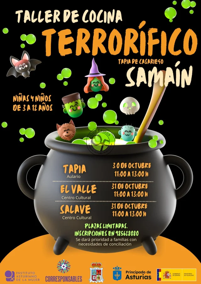 Taller de cocina terrorífico Samaín 2024 en Tapia, El Valle y Salave