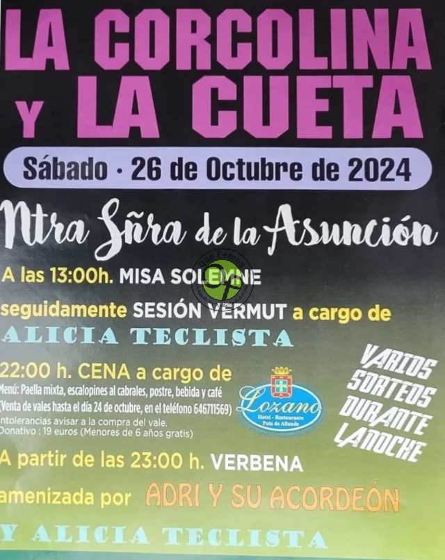 Fiesta de Nuestra Señora de la Asunción 2024 en La Corcolina y La Cueta