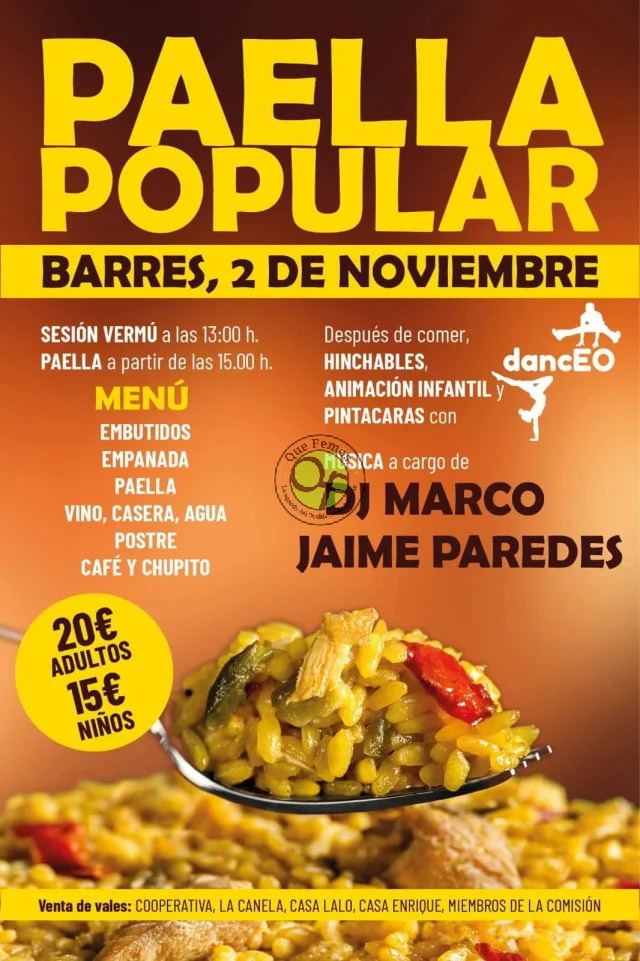 Paella popular en Barres