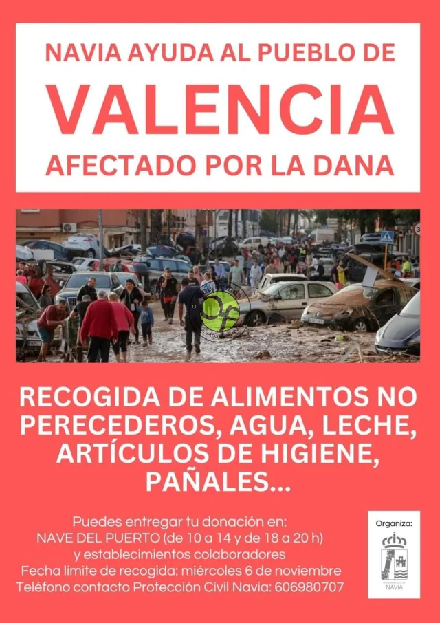 Navia se vuelca con la ayuda al pueblo de Valencia afectado por la Dana