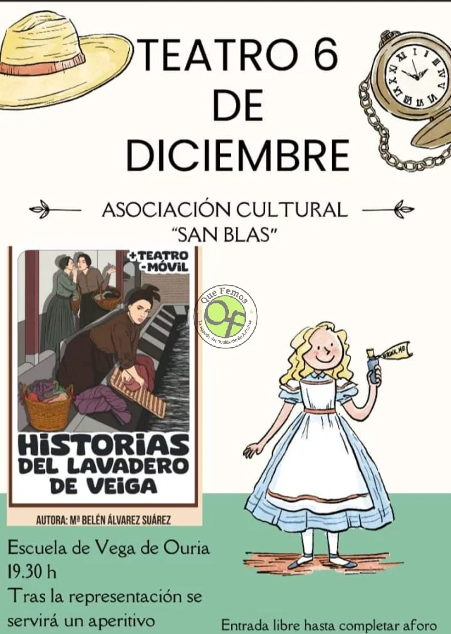 Teatro en Vega de Ouria con las historias del lavadero de Veiga