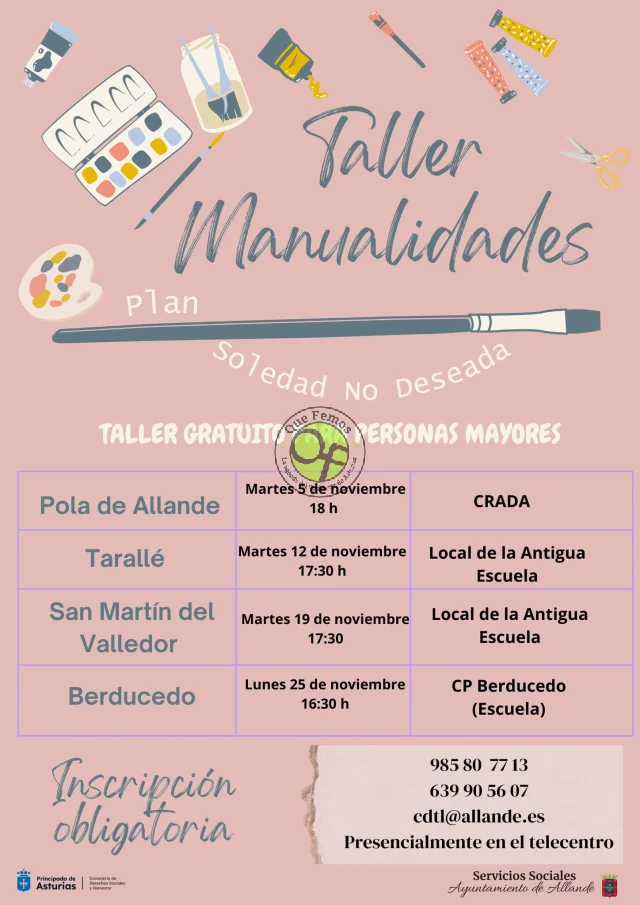 Taller de manualidades para personas mayores en el concejo de Allande