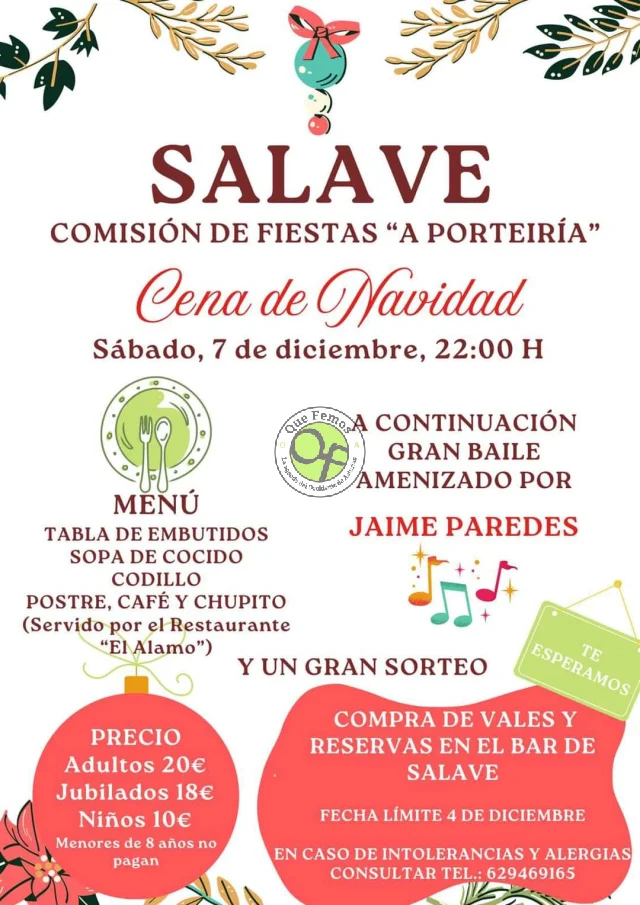 Cena-baile de Navidad en Salave