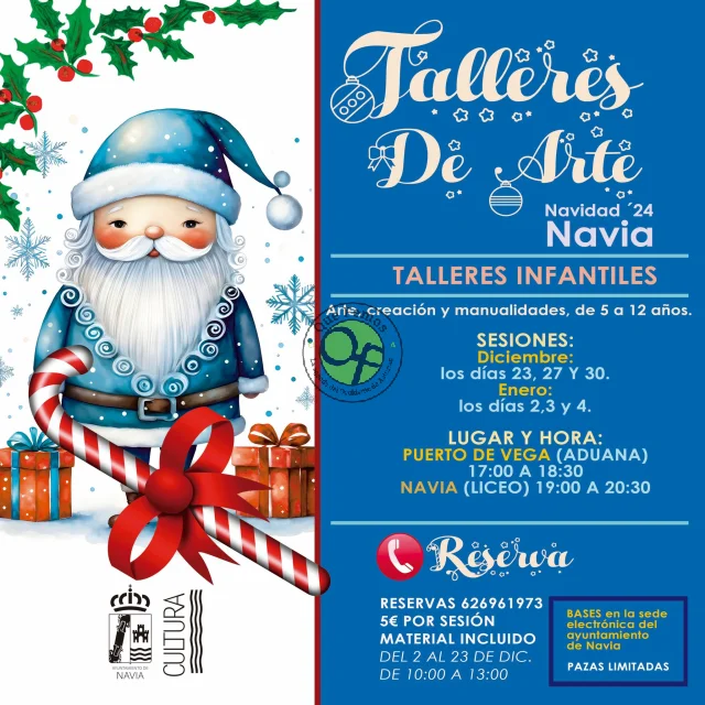 Talleres infantiles navideños en Navia y Puerto de Vega