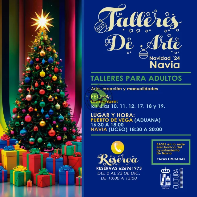 Talleres de Arte Navidad 2024 para adultos en Navia y Puerto de Vega