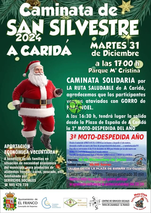 Caminata de San Silvestre y 3ª Moto-Despedida 2024 en A Caridá