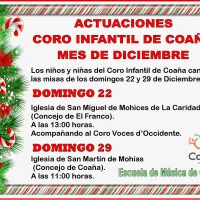 El Coro Infantil de Coaña actuará estas Navidades en El Franco y Mohías