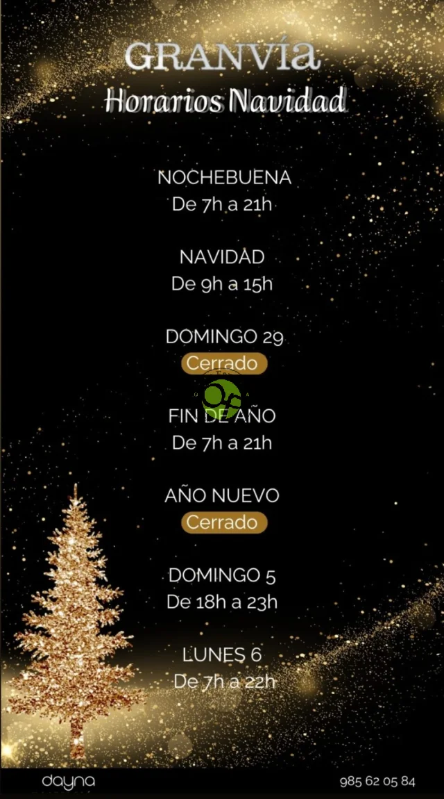 Horarios de Navidad del Gran Vía de Boal