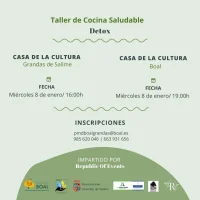 Taller de cocina saludable detox en Boal y Grandas