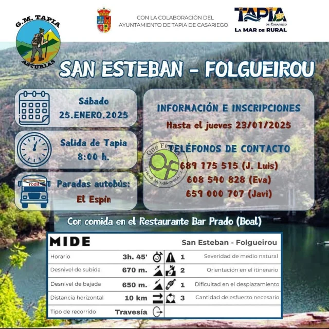 Grupo de Montaña Marqués de Casariego de Tapia: San Esteban-Folgueirou