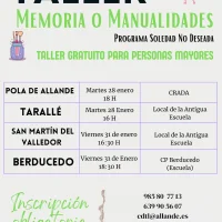 Taller memoria o manualidades en el concejo de Allande