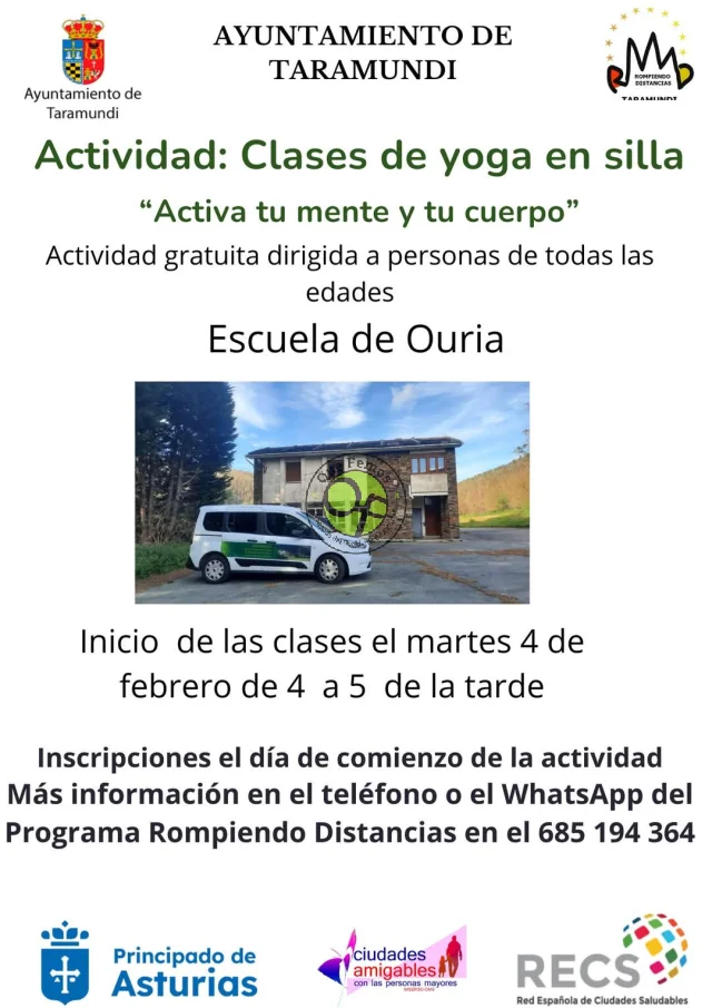 Clases de yoga en silla en Ouria