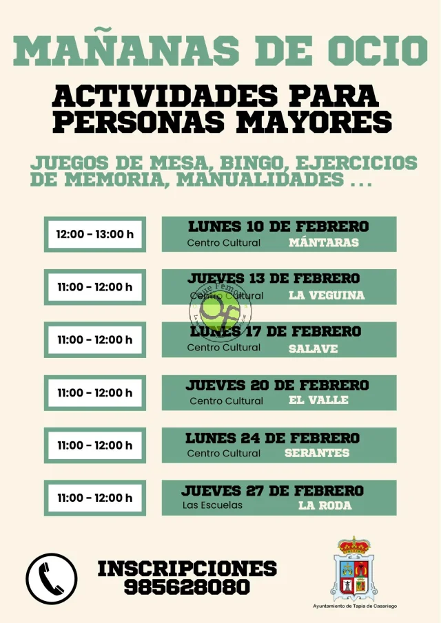 Tapia acoge entretenidas mañanas de ocio para personas mayores