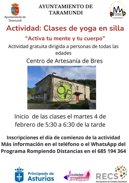 Clases de yoga en silla en Bres