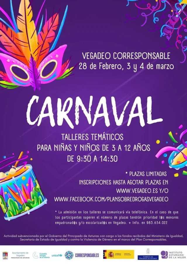 Talleres infantiles de Carnaval en Vegadeo