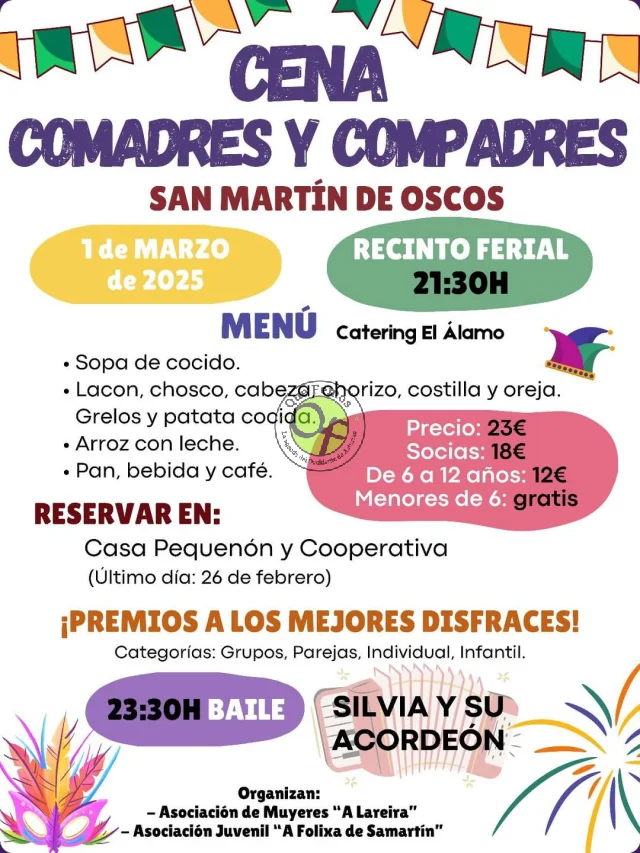 Cena de Comadres y Compadres 2025 en San Martín de Oscos