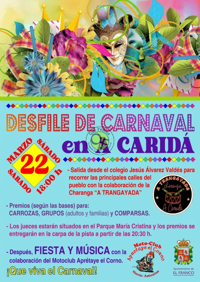 A Caridá se llena de color con su gran Desfile de Carnaval 2025