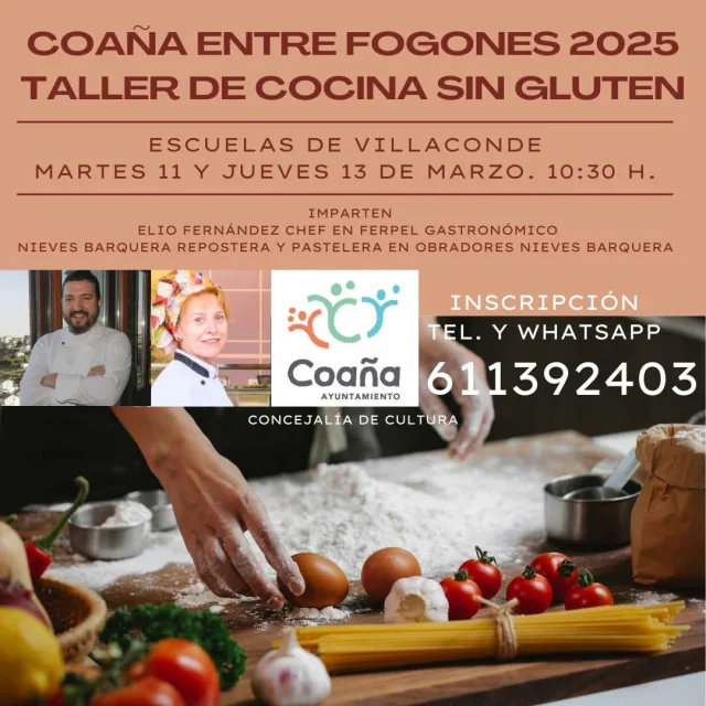 Taller de Cocina sin Gluten en Villacondide con Elio Fernández y Nieves Barquera