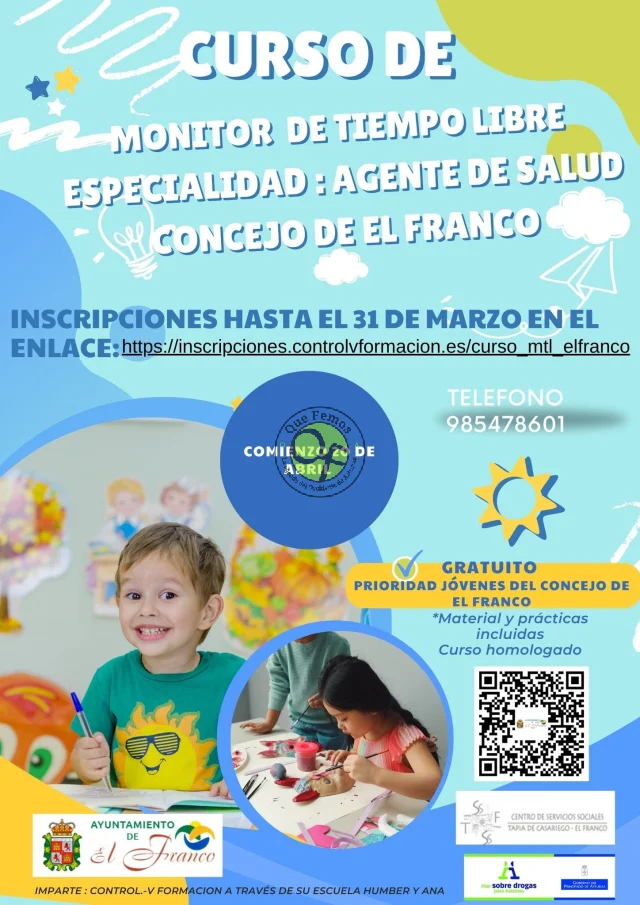 Curso de monitor de tiempo libre especialidad: agente de salud en el Concejo de El Franco