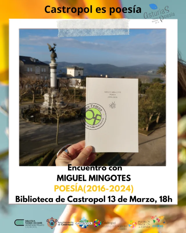  La Biblioteca Menéndez Pelayo de Castropol acogerá un encuentro con el poeta gijonés Miguel Mingotes